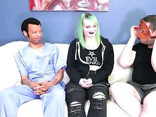 Green Haired Chick Kenzie Taylor Permits To Deviant Dudes To Pack Her Asshole With Liquid